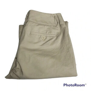 Dana Buchman signature tan pants size 10 tiny front pockets wide leg